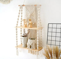 Macrame Wall Hanging Shelf Cotton Cream - Trustymall