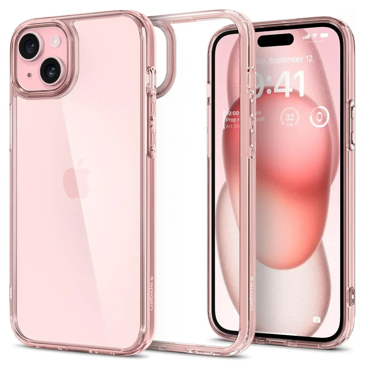 Back Cover Case Compatible with iPhone 15 (Rose Crystal) - Trustymall