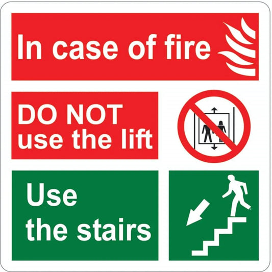 Fire Safety Sign Decal Sticker 8x8 Pack of 2