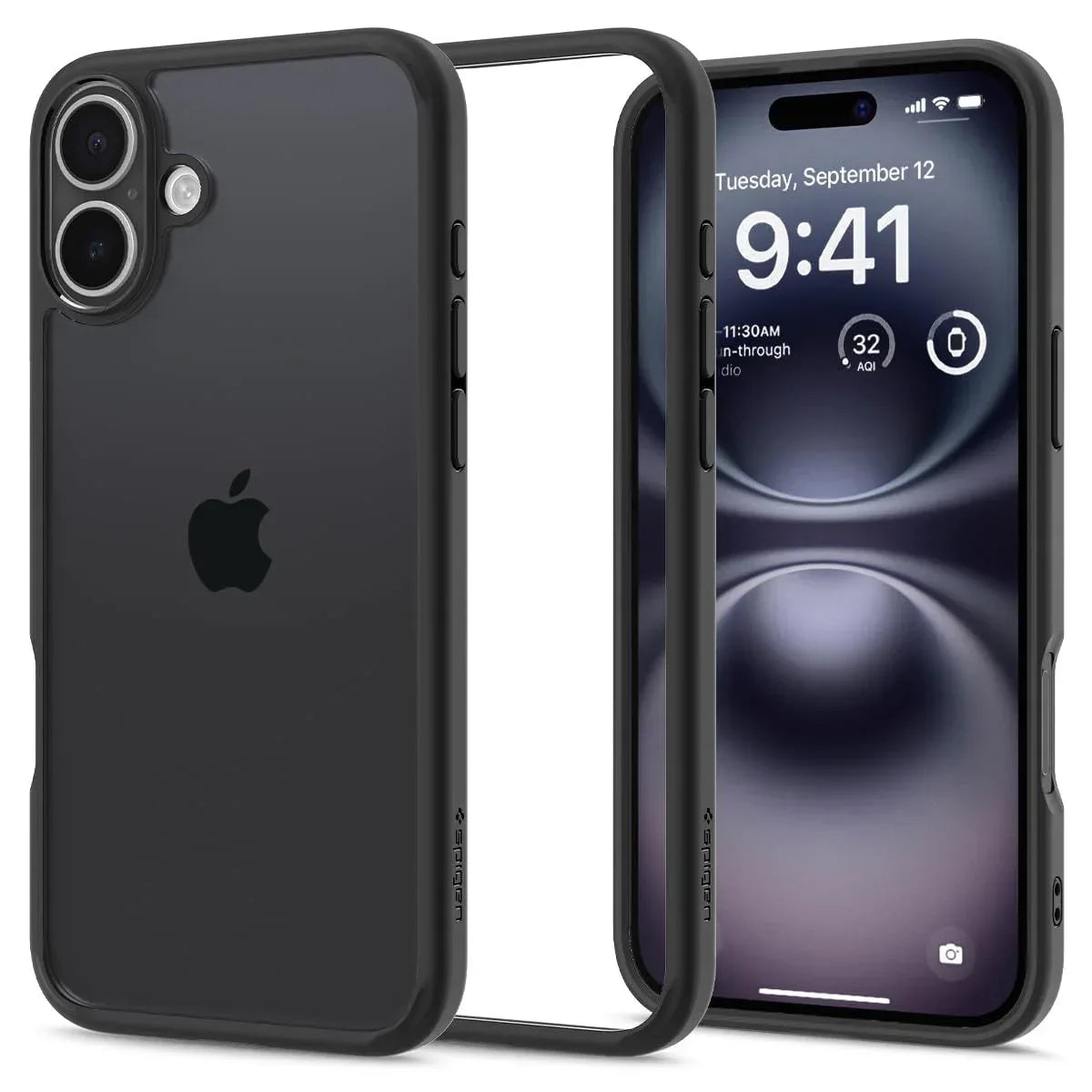Back Cover Case Compatible with iPhone 16 (Matte Black) - Trustymall