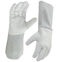 Pair of 14-inch long heat-resistant leather gloves suitable for fire protection and safety tasks