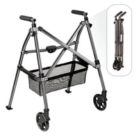 EZ Fold-N-Go lightweight 2 wheel walker with ergonomic grips and sturdy frame for improved mobility and safety.