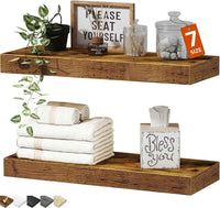 Bathroom Floating Wall Shelves Set of 2 Rustic