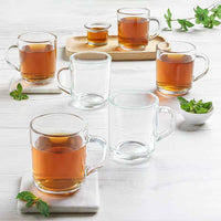 Borosilicate Glass Tea Coffee Cups Set of 6
