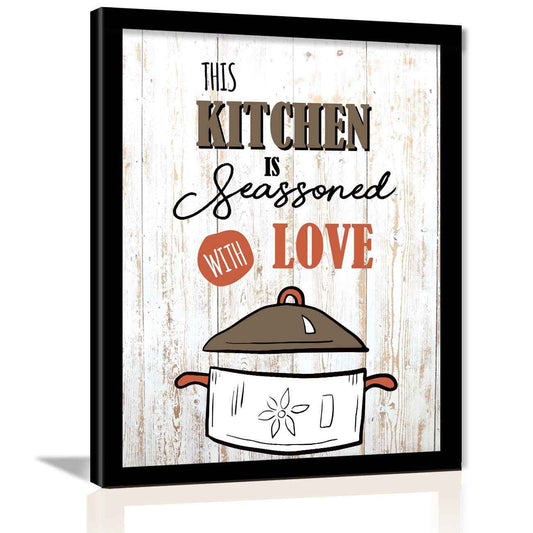 Kitchen Food Quotes Framed Wall Decor Poster