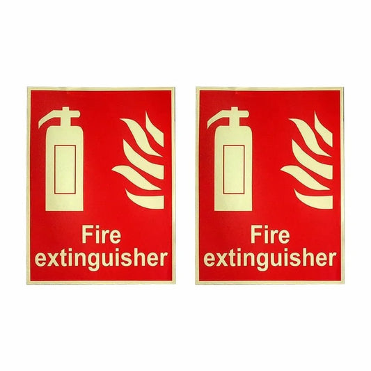 Fire Extinguisher Vinyl Sticker Sign Pack of 2