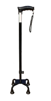 Surgical 4 leg height adjustable walking stick with ergonomic handle and anti-skid rubber tips