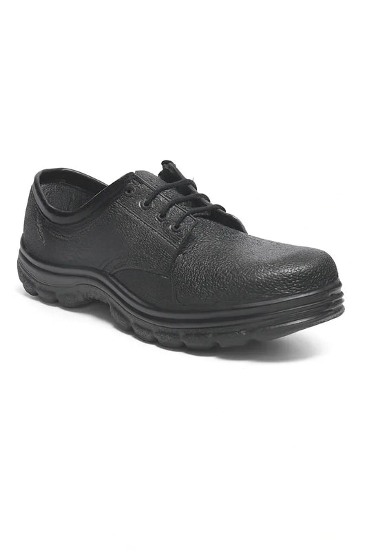 Black Textured Low-Cut Safety Shoes