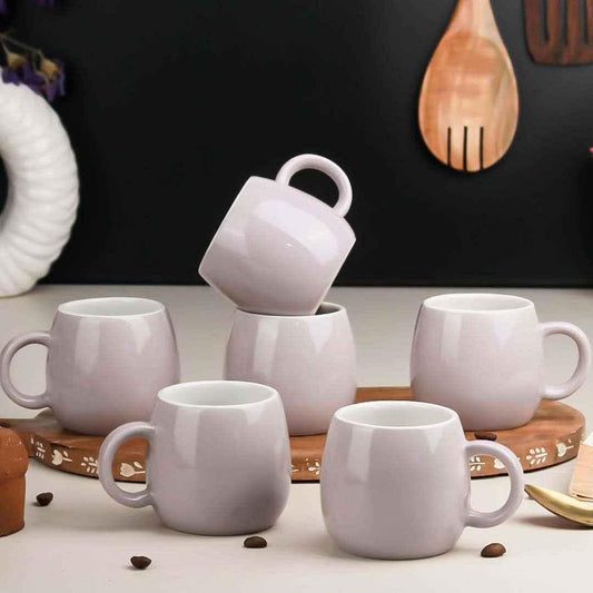 Ceramic Tea Cups Set of 6 Lavender 190ml