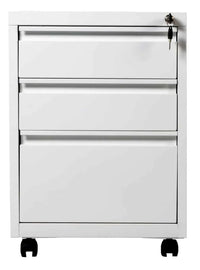 Metal Pedestal File Drawer Cabinet White
