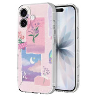 Printed silicone protective back cover designed for iPhone 17, showing colorful artistic pattern.
