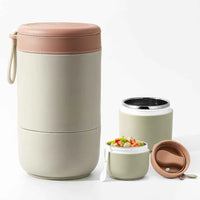 Stainless Steel Lunch Pot with Foldable Spoon