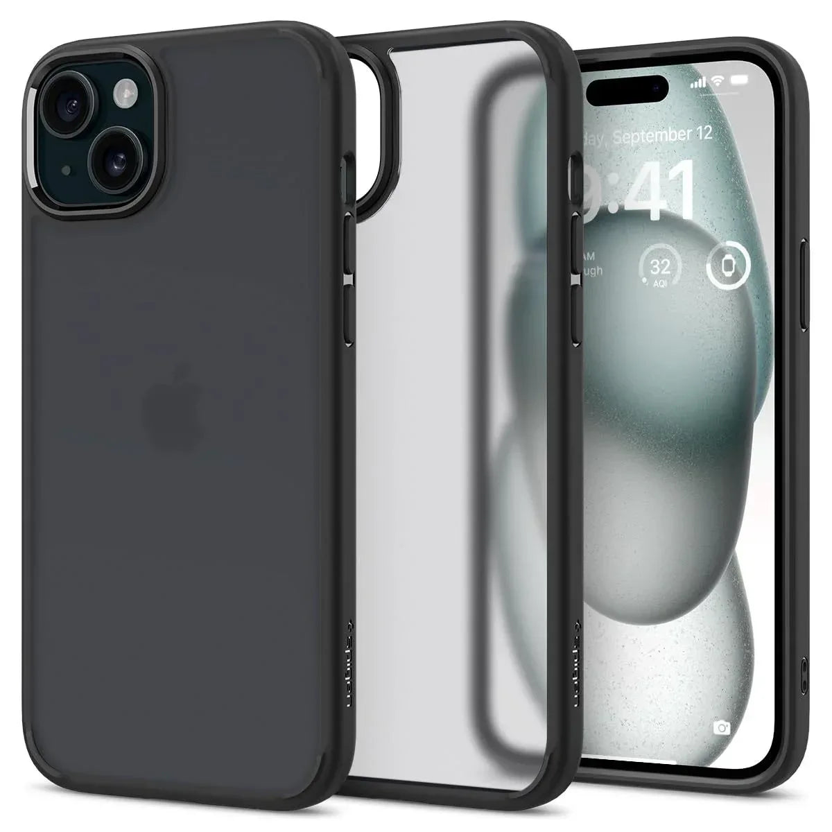 Back Cover Case Compatible with iPhone 15 (Frost Black) - Trustymall