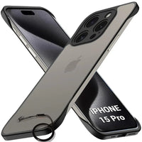 Frosted matte back case fitted on an iPhone 15 Pro showing slim, protective design