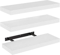 White Floating Wall Shelves Set of 3