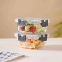 Glass Lunch Box Set of 2 Microwave Safe 300ml