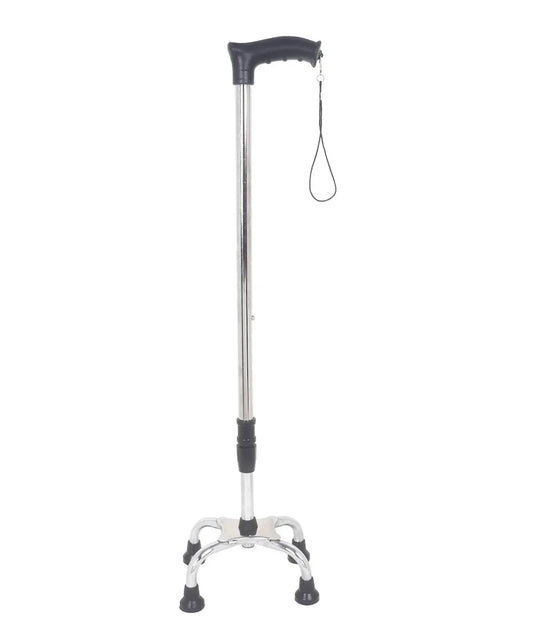 Heavy Duty 4 Leg Adjustable Walking Stick Black