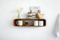 Mid-Century Teak Rectangle Floating Shelf