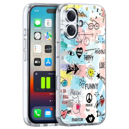 Transparent Printed Back Cover for iPhone 16