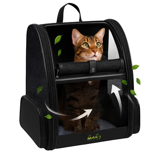 Ventilated Pet Carrier Backpack – Transparent Front with Air Filter - Trustymall