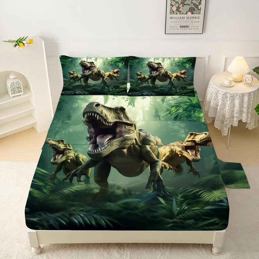 3D Dinosaur Twin Bedsheet Set for Kids