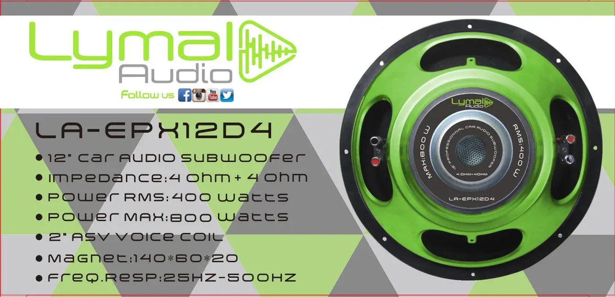 LA-EPX12D4 12" Subwoofer 800 Watts DVC 4-Ohm - Trustymall