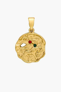 Gold Sculptural Zodiac Sign Pendant Necklace Set