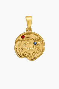 Gold Sculptural Zodiac Sign Pendant Necklace Set