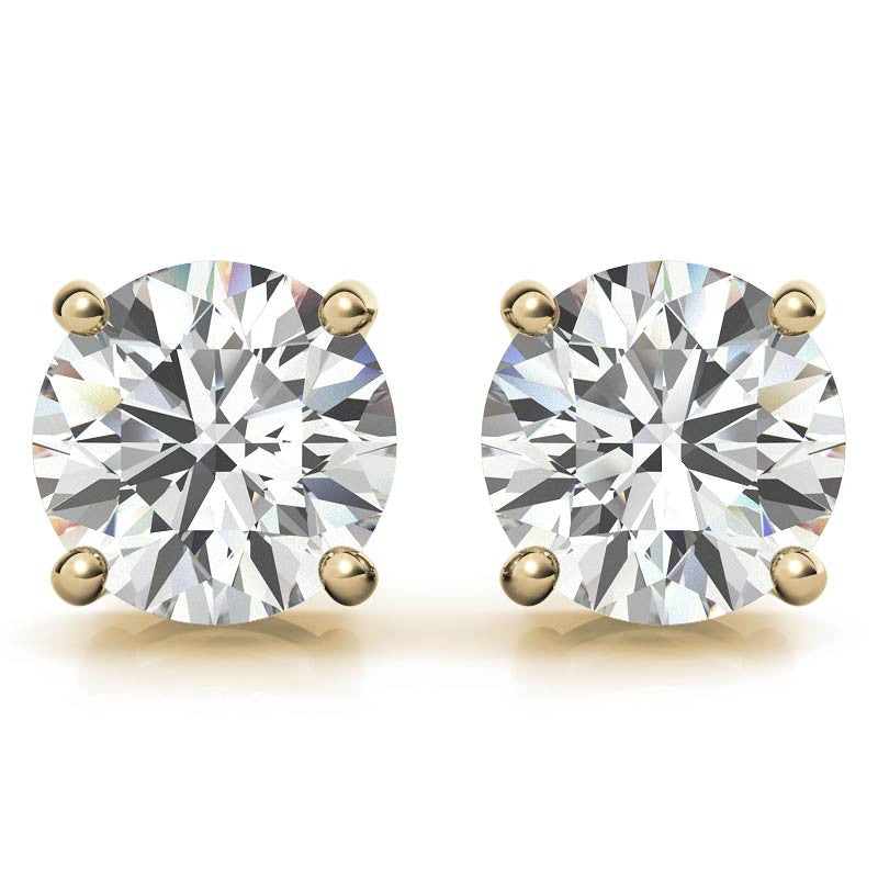 AGI Certified 4 CTW Lab Grown Diamond Stud Earrings in 14K White or