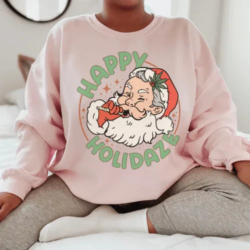 Side view of peachy Sunday sweatshirt showing soft fleece fabric and relaxed fit.