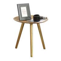 Antique style wooden coffee table side end table with storage compartment in a modern interior.