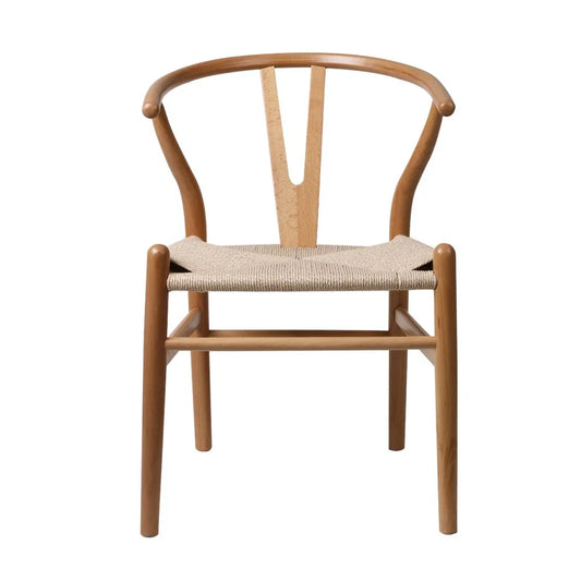 Set of 2 Dining Chairs Rattan Seat Side Chair Kitchen Wood Furniture