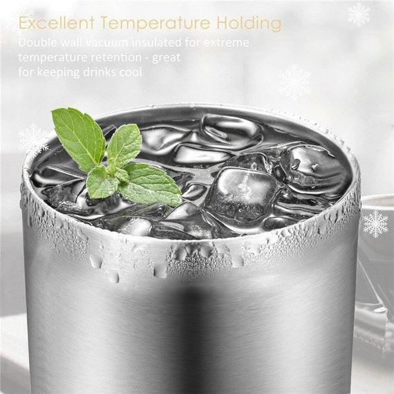 Side view of insulated 30 oz tumbler highlighting slender design for cup holders.
