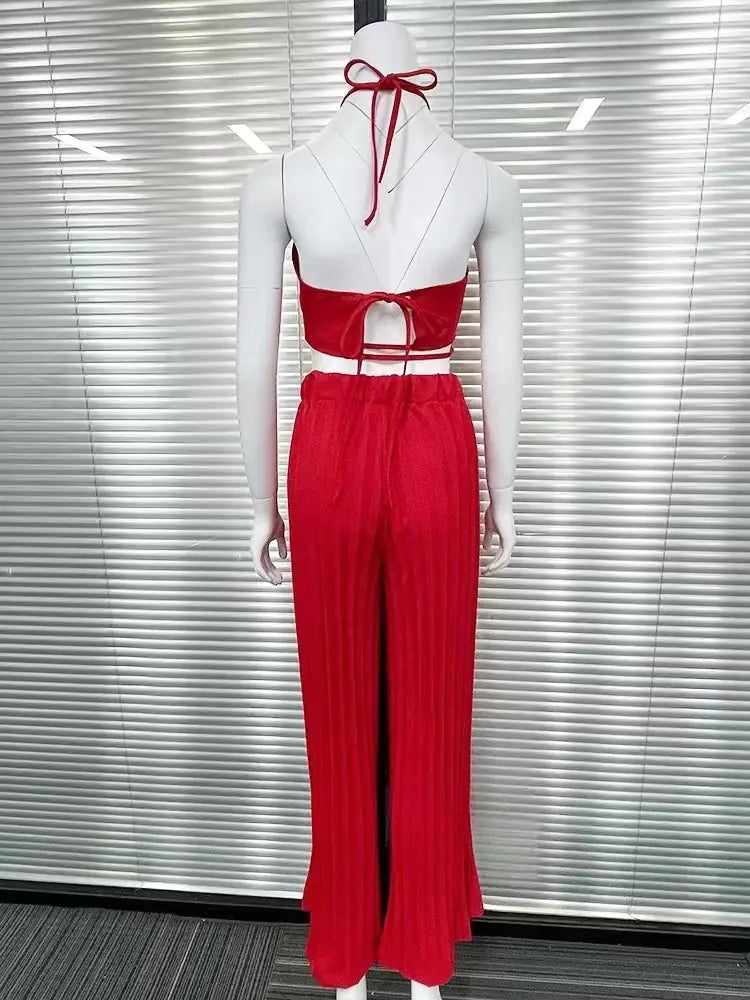 2023 Spring Women's Fashion Solid Color Top & Skirt Set