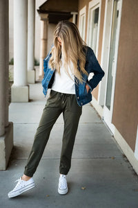 DT Magic Mid-weight Joggers in Moss Green - Trustymall