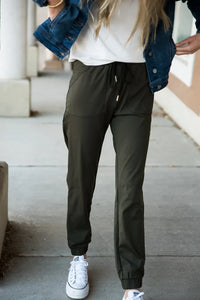 DT Magic Mid-weight Joggers in Moss Green - Trustymall