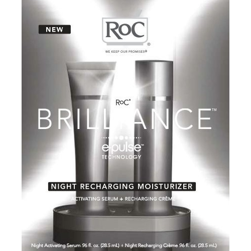 Roc Brilliance Night Recharging Moisturizer Activating Serum + Recharge Creme