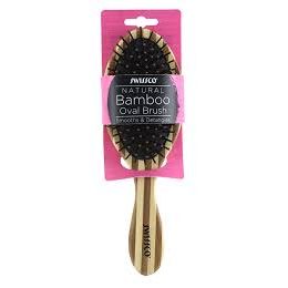 Swissco Striped Bamboo Oval Hair Brush Cushion Polypin.