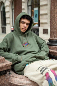 Green Hoodie With Dream Casino Embroidery