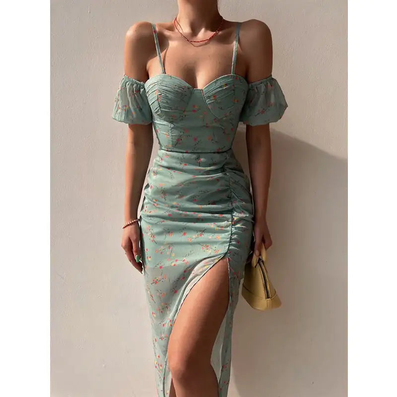 Irregular Spaghetti-Strap Dress for Women's Fashion