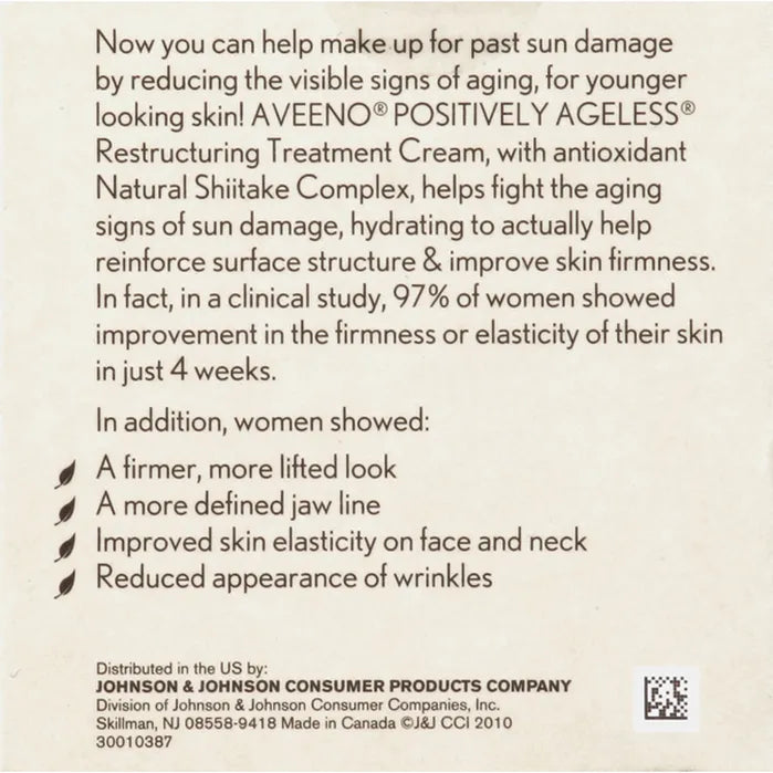 Aveeno Active Naturals Positively Ageless Restructuring Treatment Cream 1.7 Oz