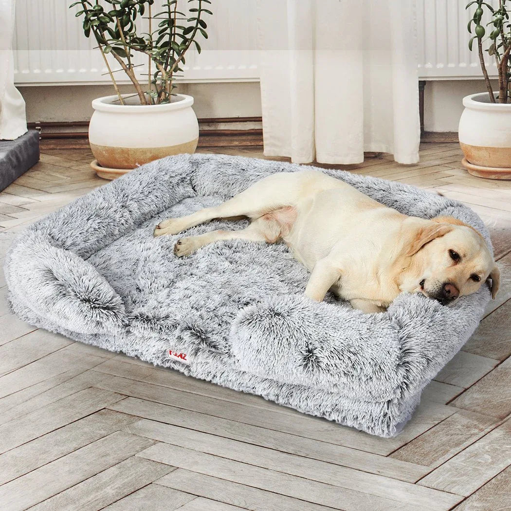 Pet bed placed neatly in cozy home corner, inviting pet to rest and relax