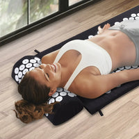 Acupressure Mat Yoga Massage Shakti Sit Lying Pain Stress Relax Black product image for TrustyMall.
