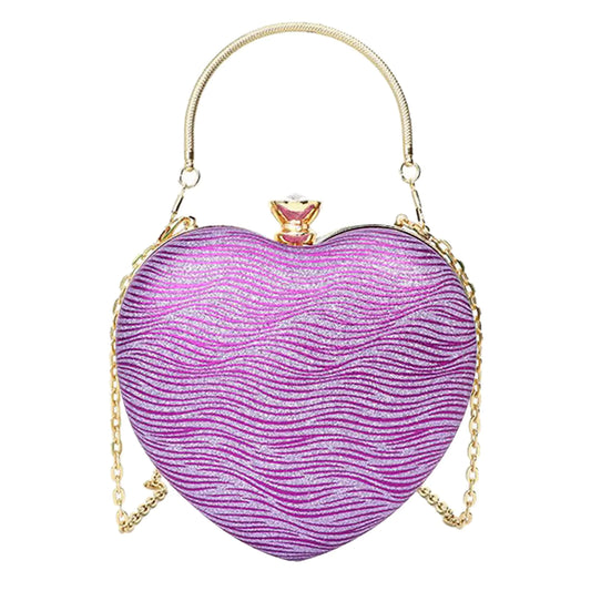 Women Formal Clutch Heart Shape Evening Bag Purse