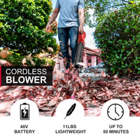 40V 17'' Cordless Lawn Mower & 40V Leaf Blower Combo Kit MB2480C product image for TrustyMall.