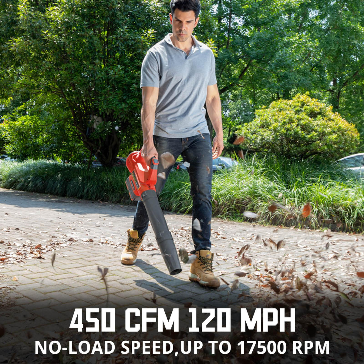 40V 17'' Cordless Lawn Mower & 40V Leaf Blower Combo Kit MB2480C product image for TrustyMall.