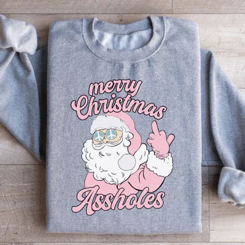 Sport grey sweatshirt featuring 'Merry Christmas A sholes' text, small size