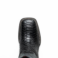 Interior shot showing signature red leather lining inside Missouri Python cowboy boot.