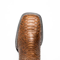 Back view highlighting the shaft and heel of the Missouri cognac cowboy boot.