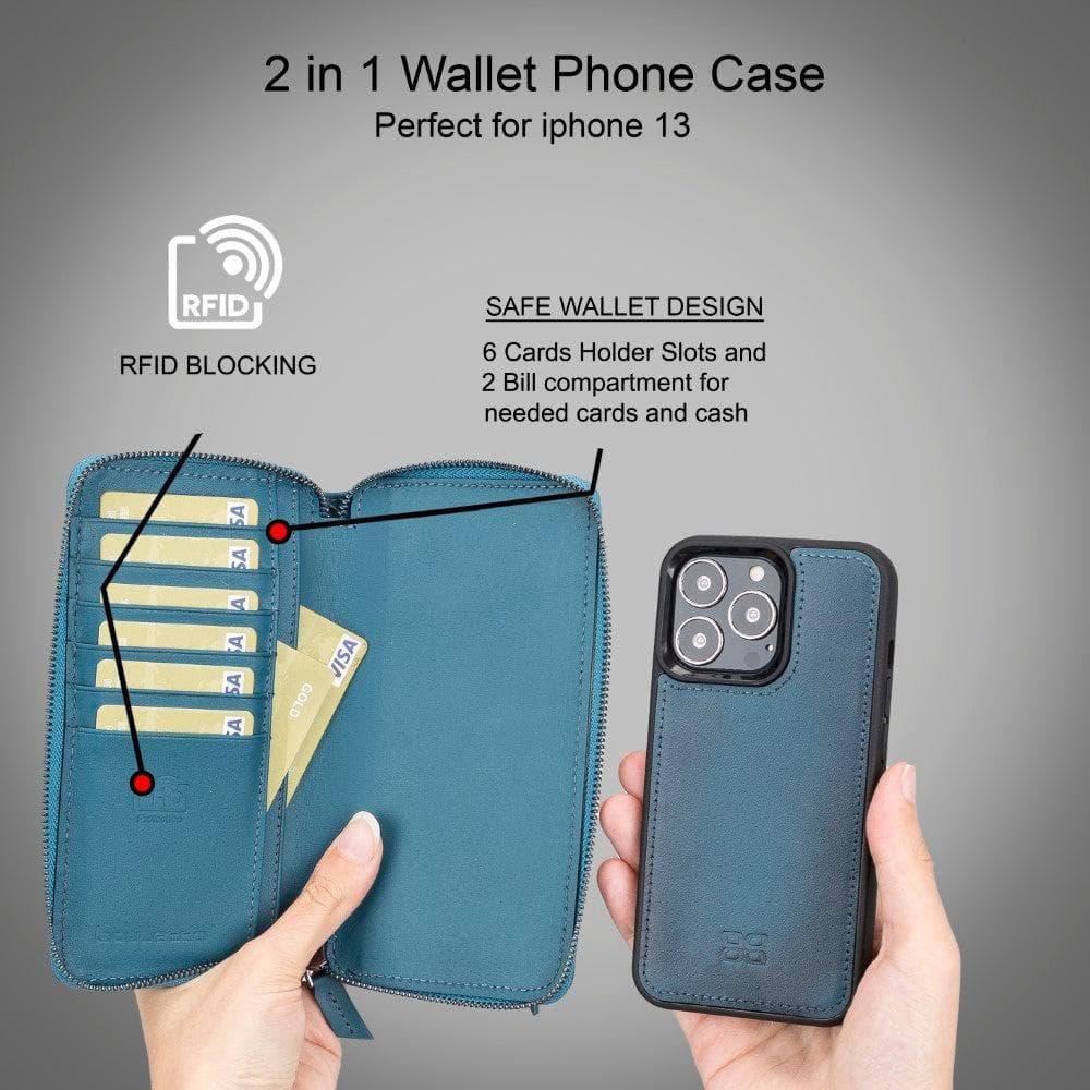 Detachable Leather Zipper Wallet Cases for Apple iPhone 13 Series - Trustymall